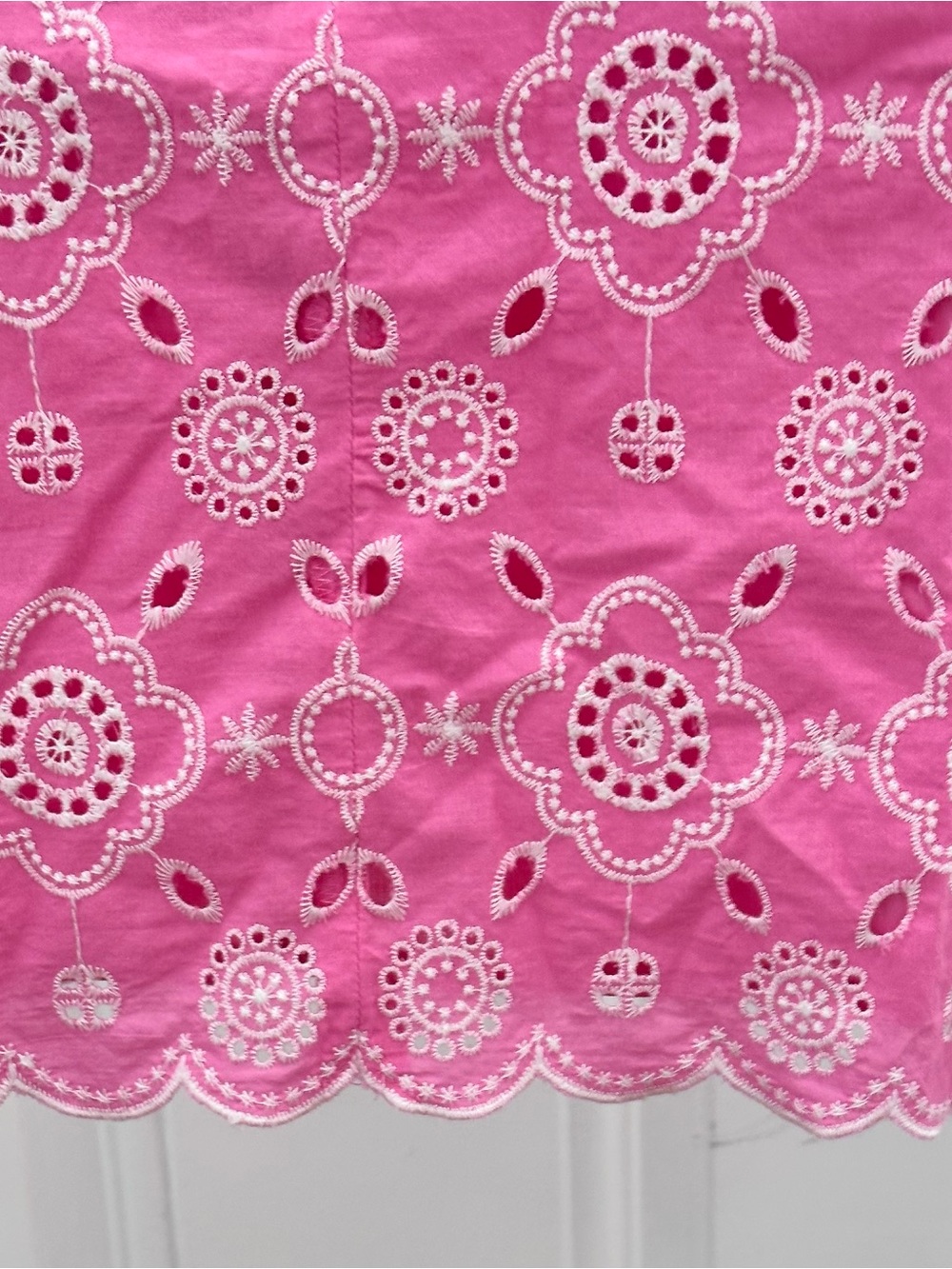 Talbots short sleeve Women’s Pink Eyelet Shift Dress Sz 10 - Picture 4 of 5